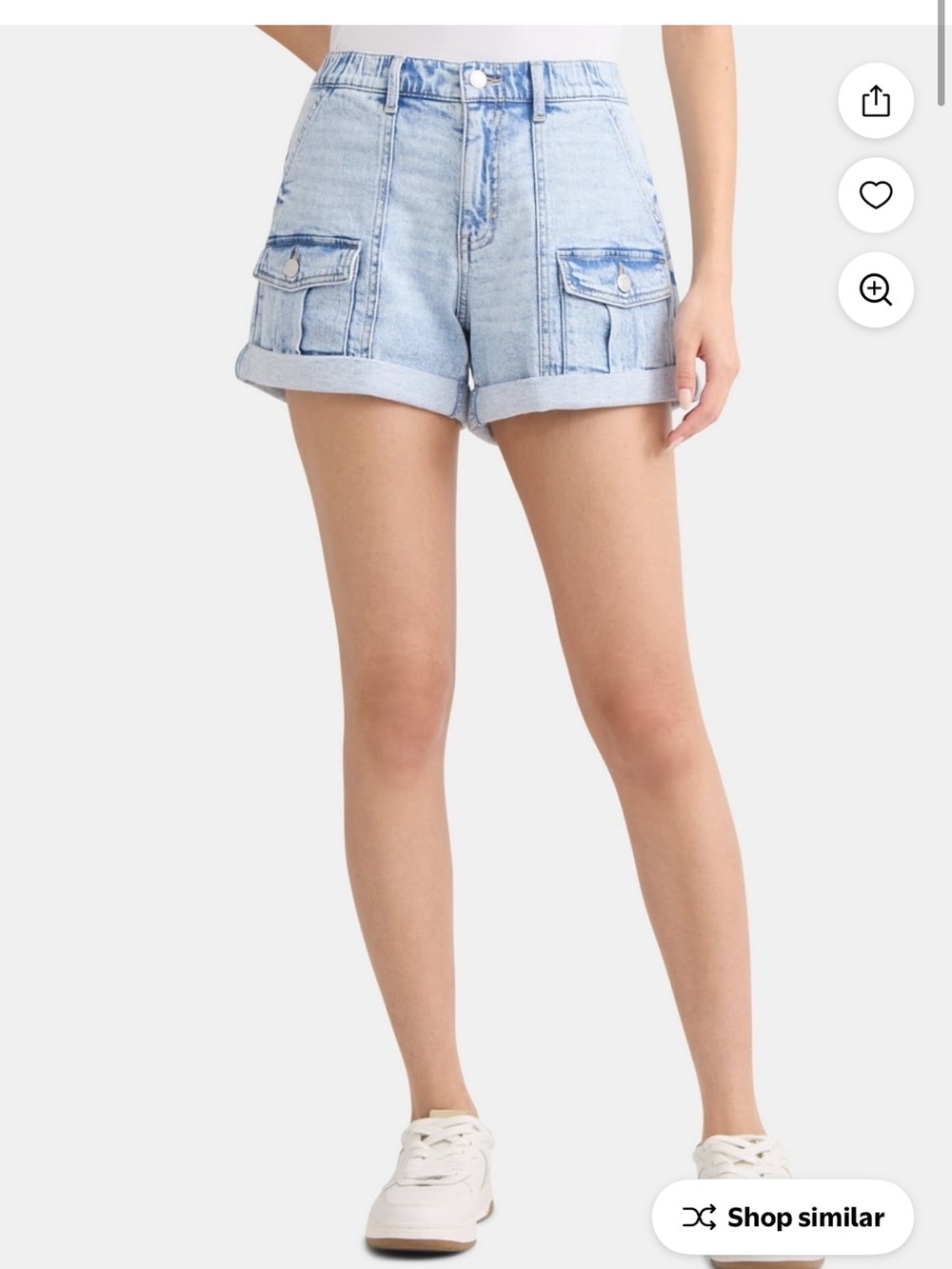 Time and Tru Light Blue Cargo Denim Shorts